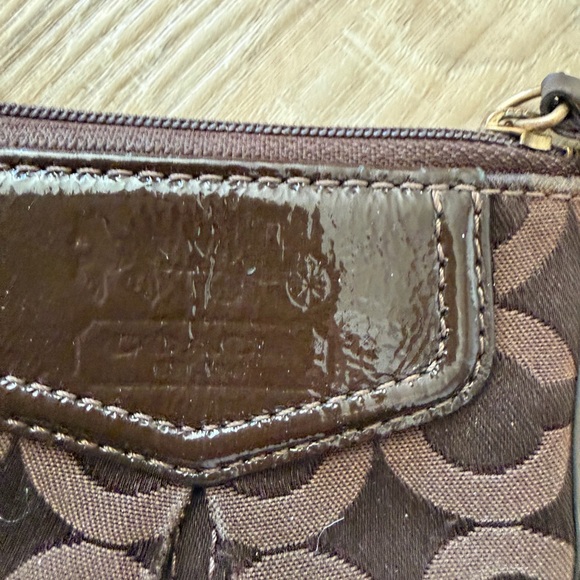 Coach Brown Circle Pattern Keychain Wallet - Picture 2 of 5